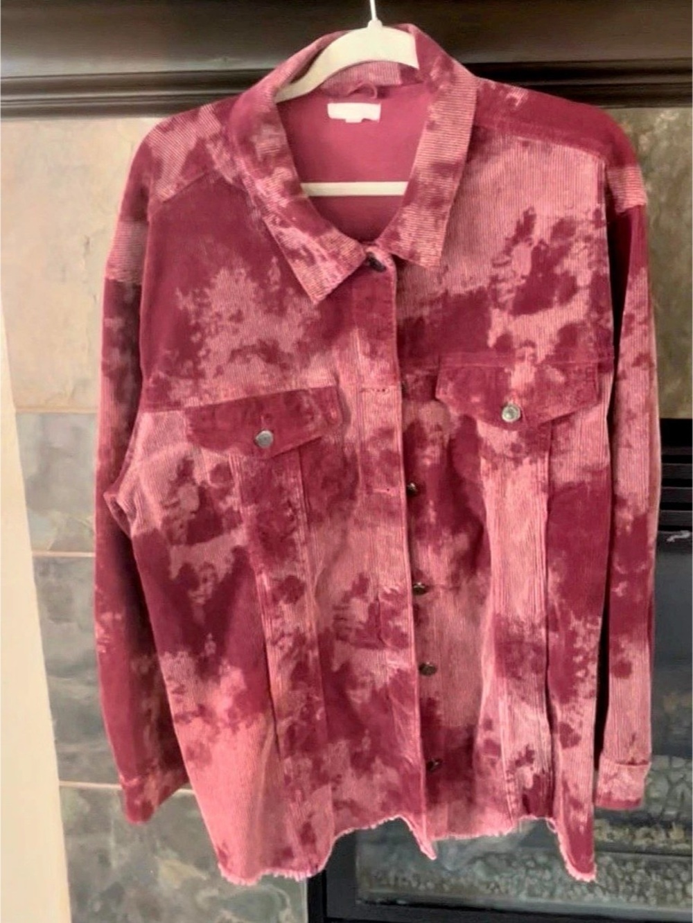 Oddi Free People Tie-Dye Corduroy Jacket in Pink Like New